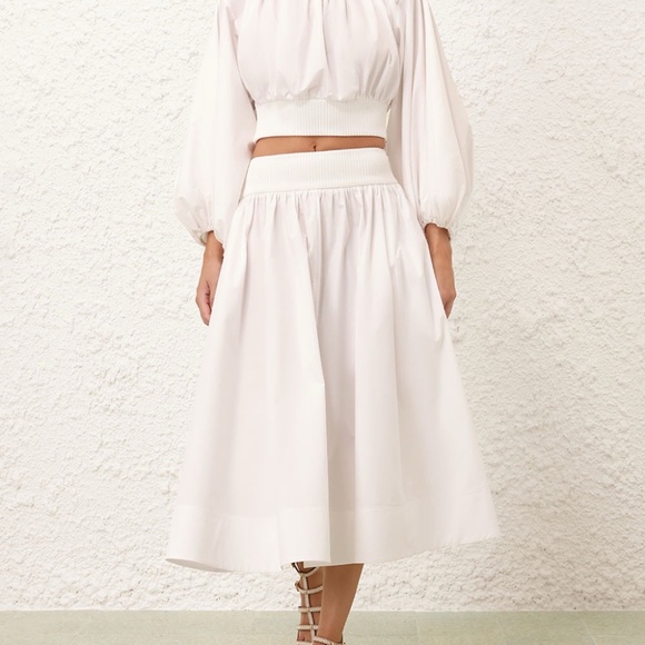 Zimmermann Dresses & Skirts - White Zimmerman Poplin Skirt Size Small/XS